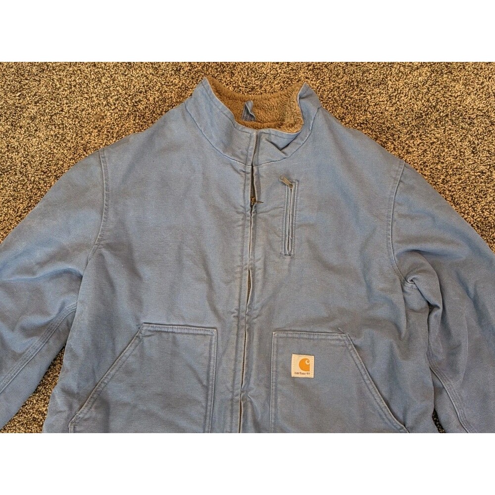 2002 Carhartt WJ022 FMB Women’s Canyon Jacket French Blue Sherpa Lined XL 16/18